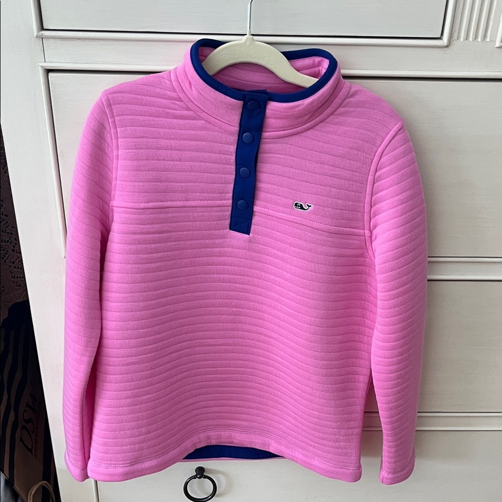 Vineyard Vines Pink Fleece with Navy Trim